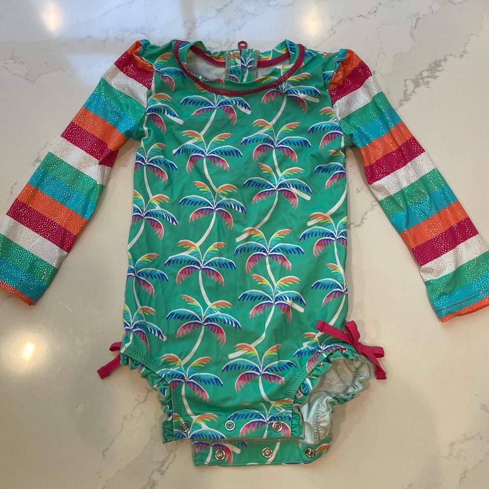 Hatley rashguard swim suit 9-12 months girls baby good used condition